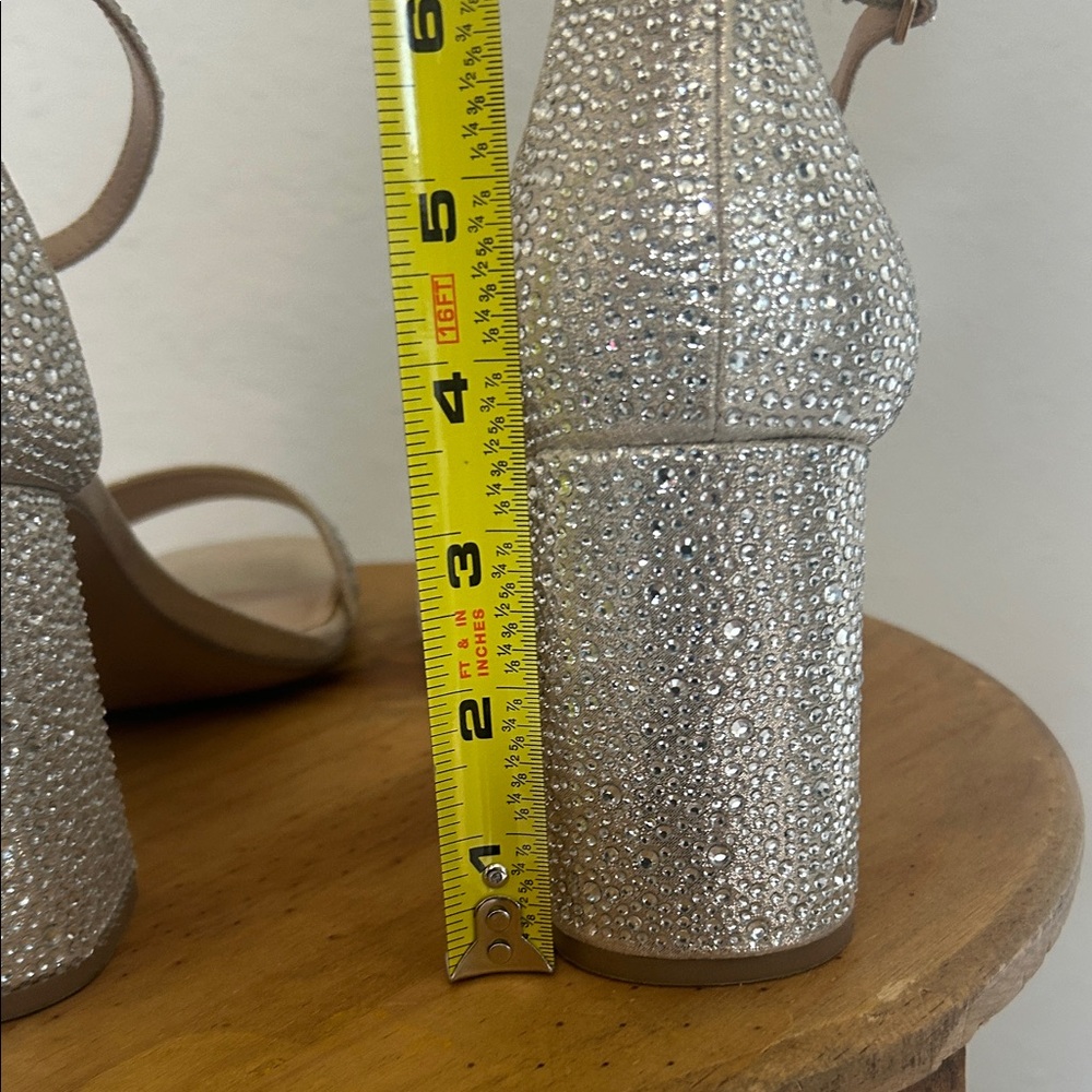 Formal Silver Strappy Heels - Picture 5 of 7